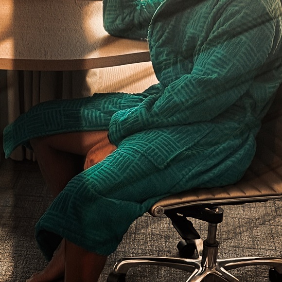 Turquoise, Terry Robe - Picture 4 of 6